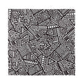 Tribal Aztec Geometric Pattern Print Silk Bandana