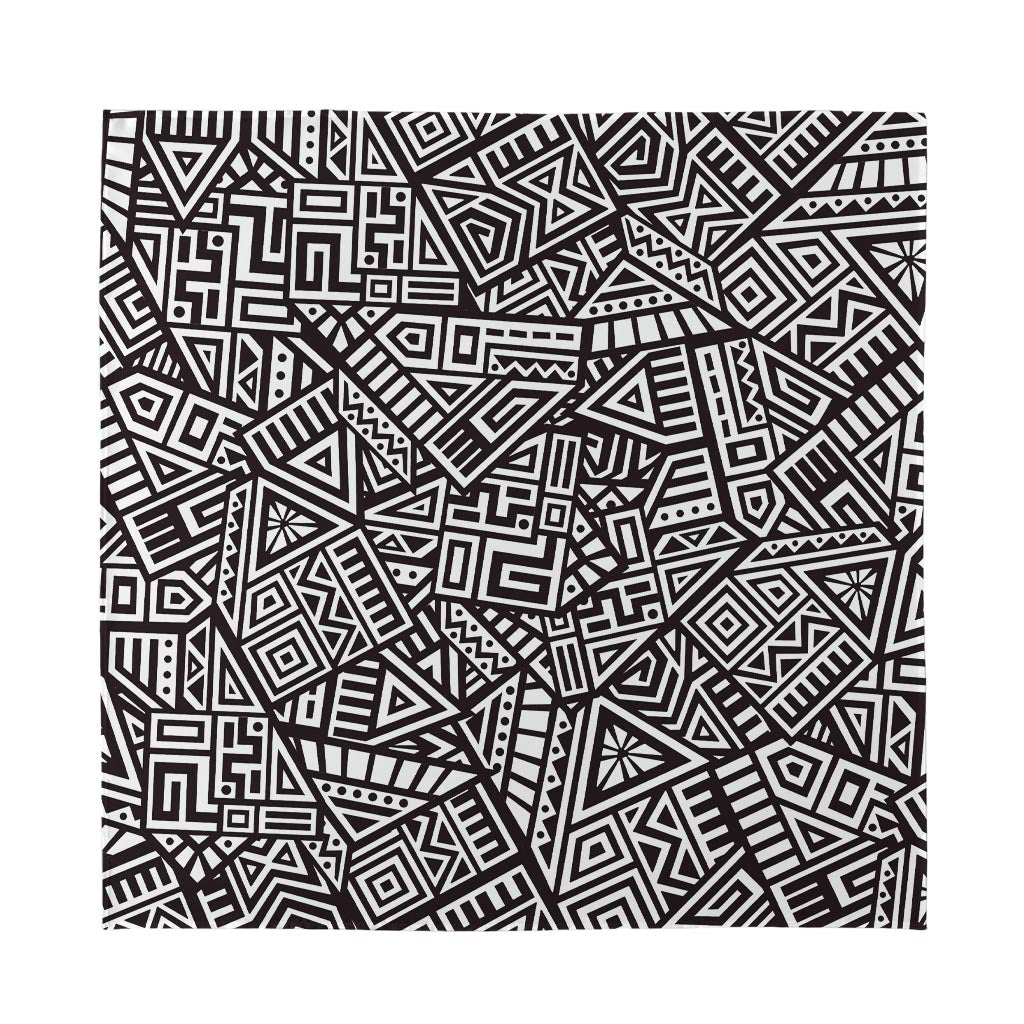 Tribal Aztec Geometric Pattern Print Silk Bandana