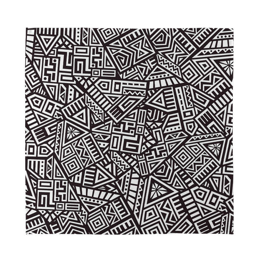 Tribal Aztec Geometric Pattern Print Silk Bandana