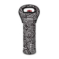 Tribal Aztec Geometric Pattern Print Single Neoprene Wine Tote