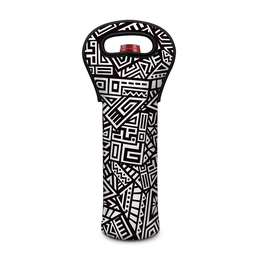 Tribal Aztec Geometric Pattern Print Single Neoprene Wine Tote