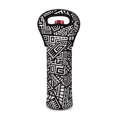 Tribal Aztec Geometric Pattern Print Single Neoprene Wine Tote