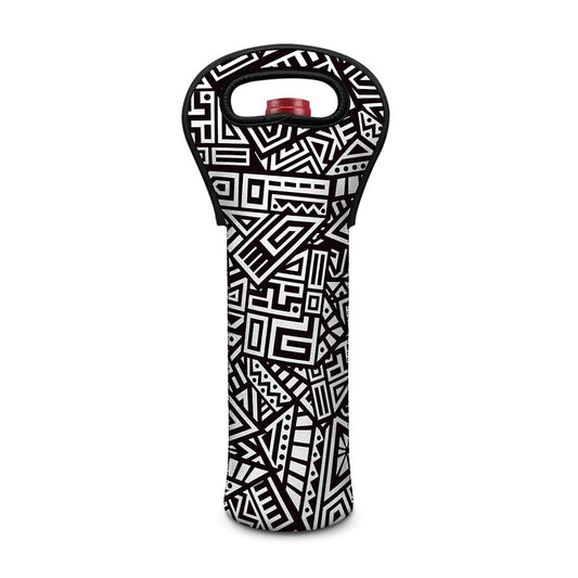 Tribal Aztec Geometric Pattern Print Single Neoprene Wine Tote