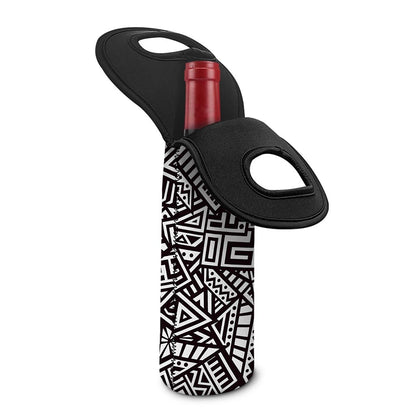 Tribal Aztec Geometric Pattern Print Single Neoprene Wine Tote