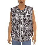 Tribal Aztec Geometric Pattern Print Sleeveless Baseball Jersey