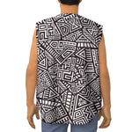 Tribal Aztec Geometric Pattern Print Sleeveless Baseball Jersey