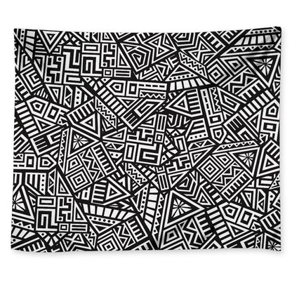 Tribal Aztec Geometric Pattern Print Tapestry