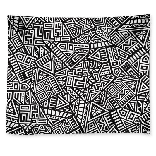 Tribal Aztec Geometric Pattern Print Tapestry