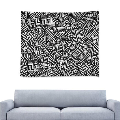Tribal Aztec Geometric Pattern Print Tapestry