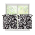 Tribal Aztec Geometric Pattern Print Tier Curtains