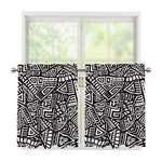 Tribal Aztec Geometric Pattern Print Tier Curtains