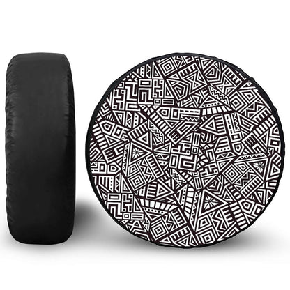 Tribal Aztec Geometric Pattern Print Tire Cover