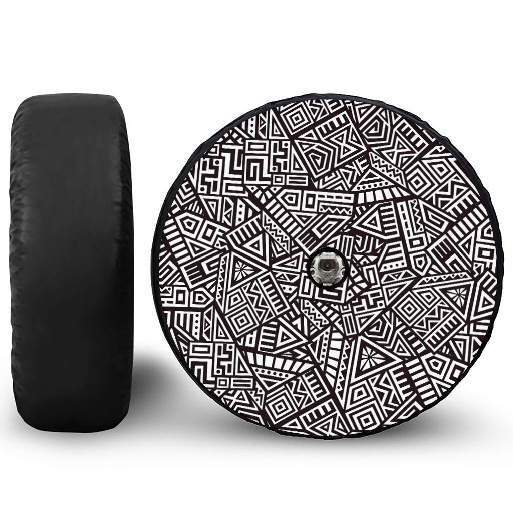 Tribal Aztec Geometric Pattern Print Tire Cover With Camera Hole
