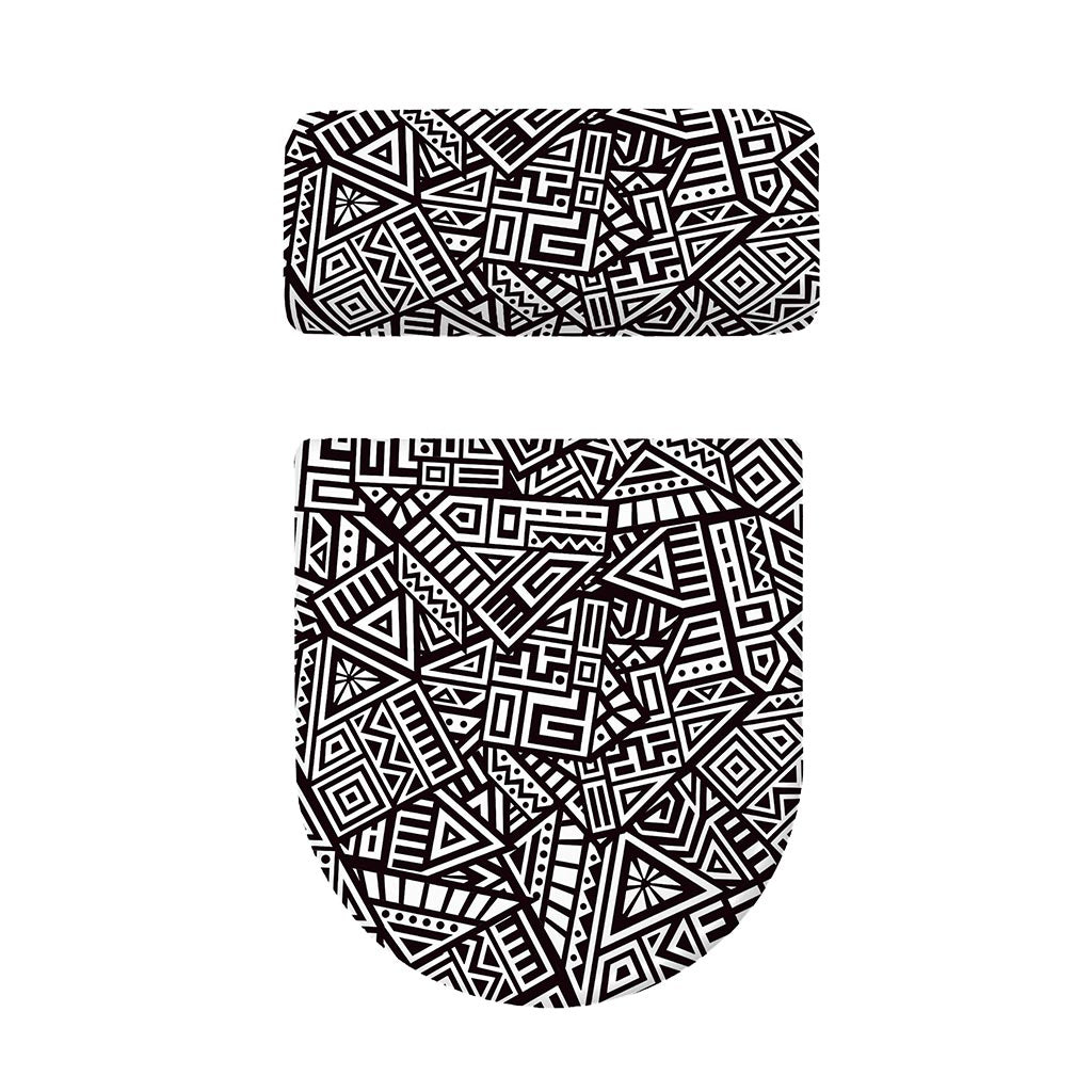 Tribal Aztec Geometric Pattern Print Toilet Lid And Tank Cover Set