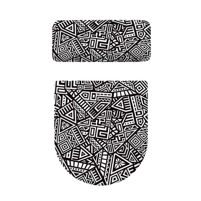 Tribal Aztec Geometric Pattern Print Toilet Lid And Tank Cover Set