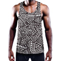 Tribal Aztec Geometric Pattern Print Men's Workout Tank Top