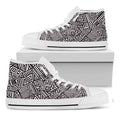 Tribal Aztec Geometric Pattern Print White High Top Sneakers
