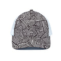 Tribal Aztec Geometric Pattern Print White Mesh Trucker Hat