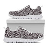 Tribal Aztec Geometric Pattern Print White Running Shoes