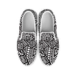 Tribal Aztec Geometric Pattern Print White Slip On Sneakers