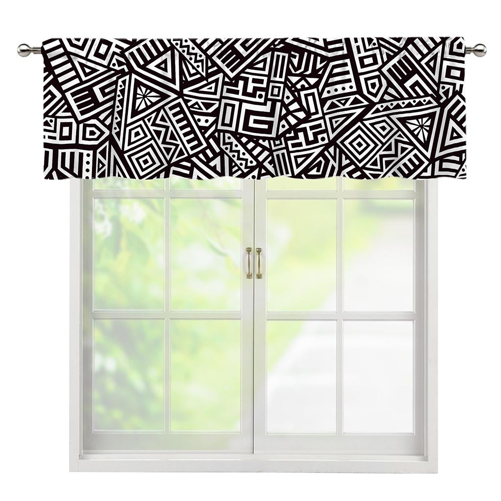 Tribal Aztec Geometric Pattern Print Window Valance