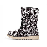 Tribal Aztec Geometric Pattern Print Winter Boots