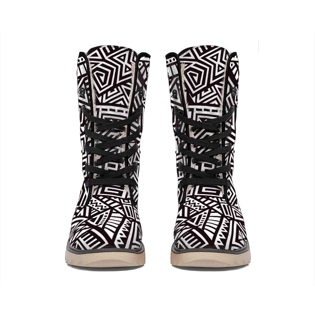 Tribal Aztec Geometric Pattern Print Winter Boots