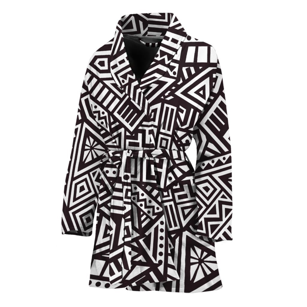 Tribal Aztec Geometric Pattern Print Women's Bathrobe