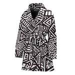 Tribal Aztec Geometric Pattern Print Women's Bathrobe