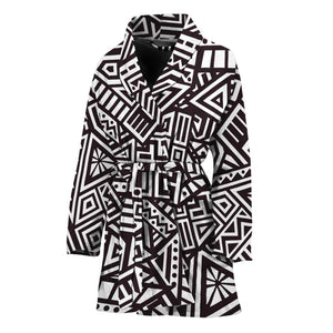 Tribal Aztec Geometric Pattern Print Women's Bathrobe