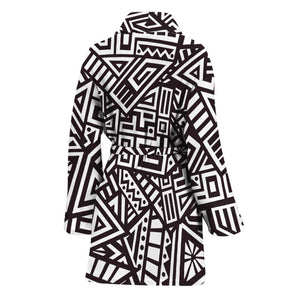 Tribal Aztec Geometric Pattern Print Women's Bathrobe