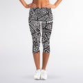 Tribal Aztec Geometric Pattern Print Women's Capri Leggings