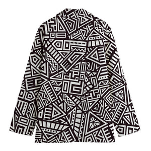 Tribal Aztec Geometric Pattern Print Women's Cotton Blazer