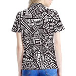 Tribal Aztec Geometric Pattern Print Women's Polo Shirt