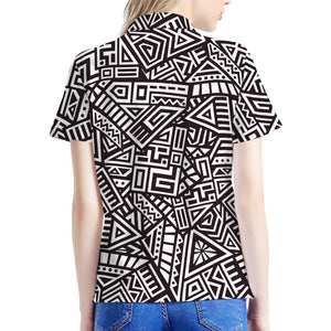 Tribal Aztec Geometric Pattern Print Women's Polo Shirt