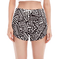 Tribal Aztec Geometric Pattern Print Women's Split Running Shorts