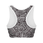 Tribal Aztec Geometric Pattern Print Women's Sports Bra
