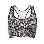 Tribal Aztec Geometric Pattern Print Women's Sports Bra