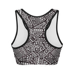 Tribal Aztec Geometric Pattern Print Women's Sports Bra