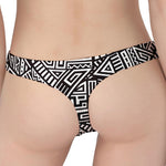 Tribal Aztec Geometric Pattern Print Women's Thong