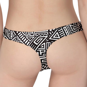 Tribal Aztec Geometric Pattern Print Women's Thong