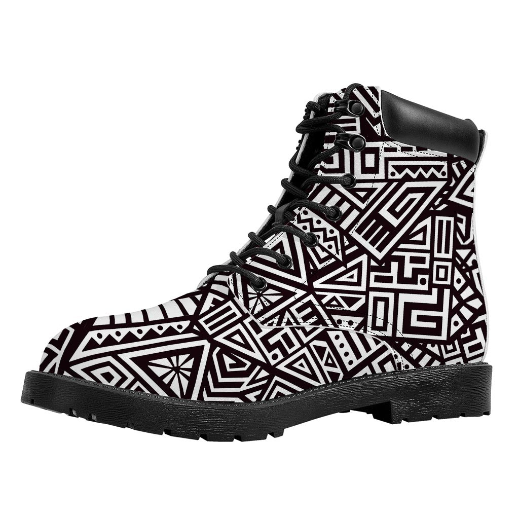 Tribal Aztec Geometric Pattern Print Work Boots