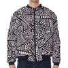 Tribal Aztec Geometric Pattern Print Zip Sleeve Bomber Jacket