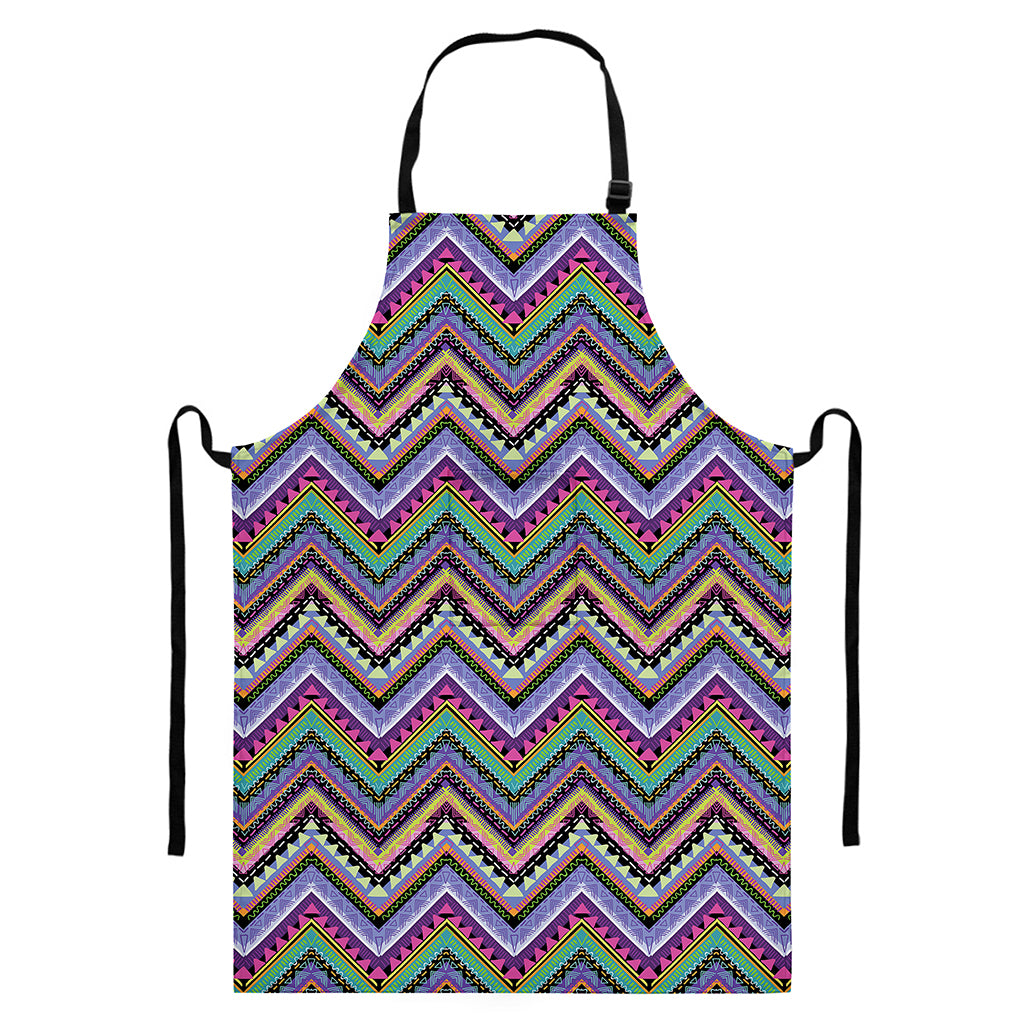 Tribal Aztec Hippie Pattern Print Bib Apron With Pocket