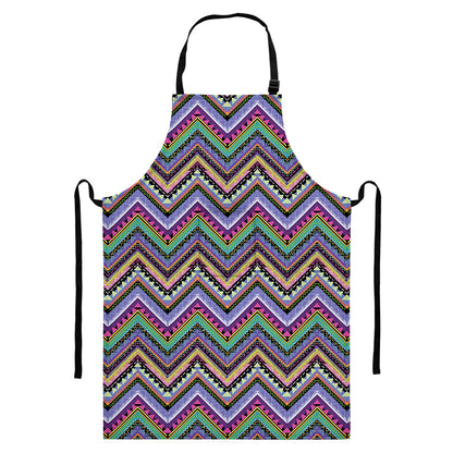 Tribal Aztec Hippie Pattern Print Bib Apron With Pocket
