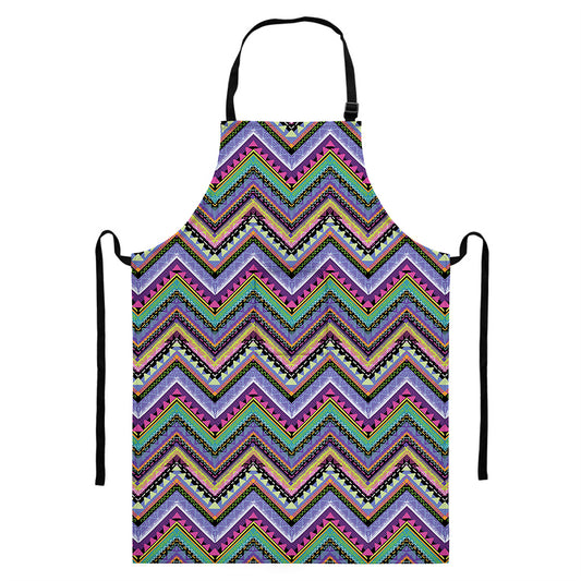 Tribal Aztec Hippie Pattern Print Bib Apron With Pocket