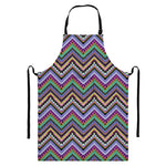 Tribal Aztec Hippie Pattern Print Bib Apron With Pocket