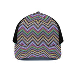 Tribal Aztec Hippie Pattern Print Black Mesh Trucker Cap