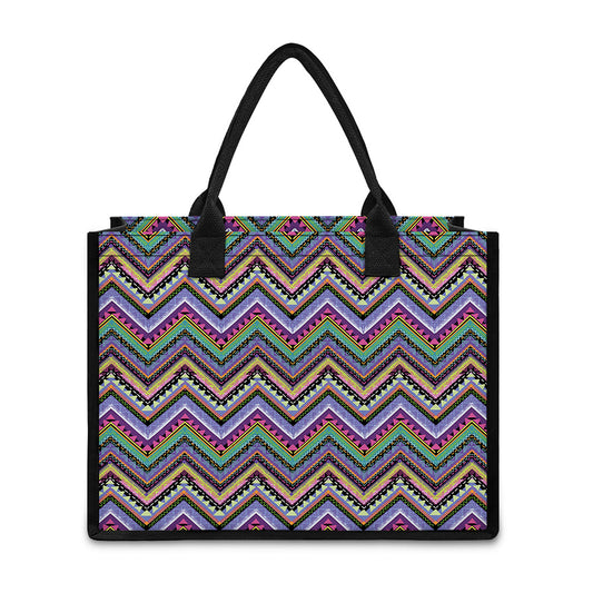 Tribal Aztec Hippie Pattern Print Canvas Tote Bag