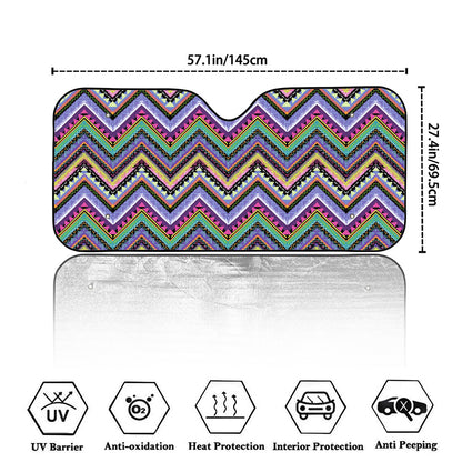Tribal Aztec Hippie Pattern Print Car Windshield Sun Shade